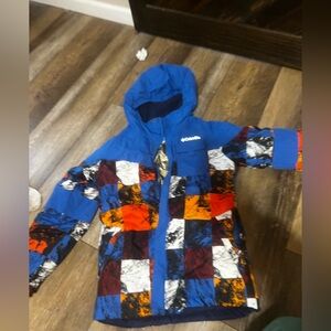 Columbia Blue and Multicolor Hooded Jacket
